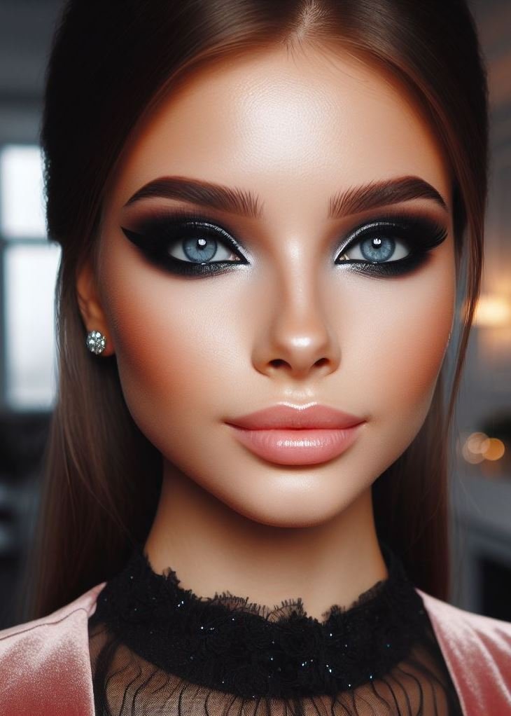 Dress up your everyday look! Elevate your daytime makeup with a classic black smokey eye and winged liner. A touch of shimmer on the lid adds a hint of playfulness.