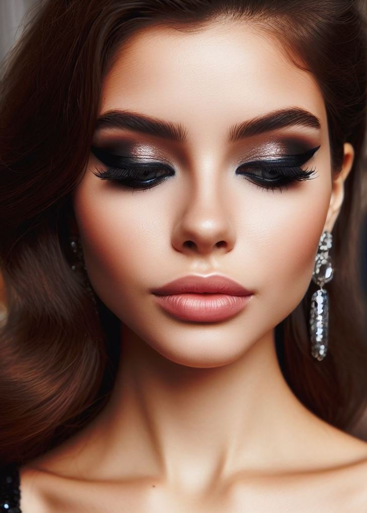 Less is more! The simplicity of a classic black smokey eye and winged liner speaks volumes. This timeless look lets your natural beauty shine through.