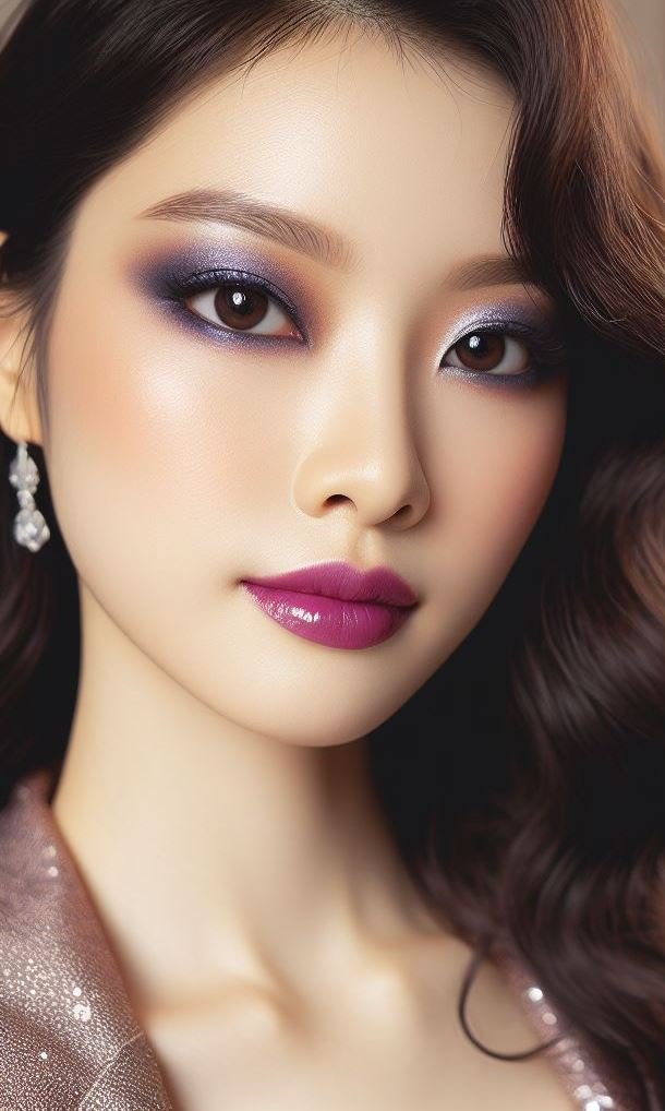 Rock the jewel-toned trend! Violet smokey eyes with mauve lips offer a modern and fashion-forward take on smokey eye makeup. This unexpected color pairing is perfect for the trendsetters.