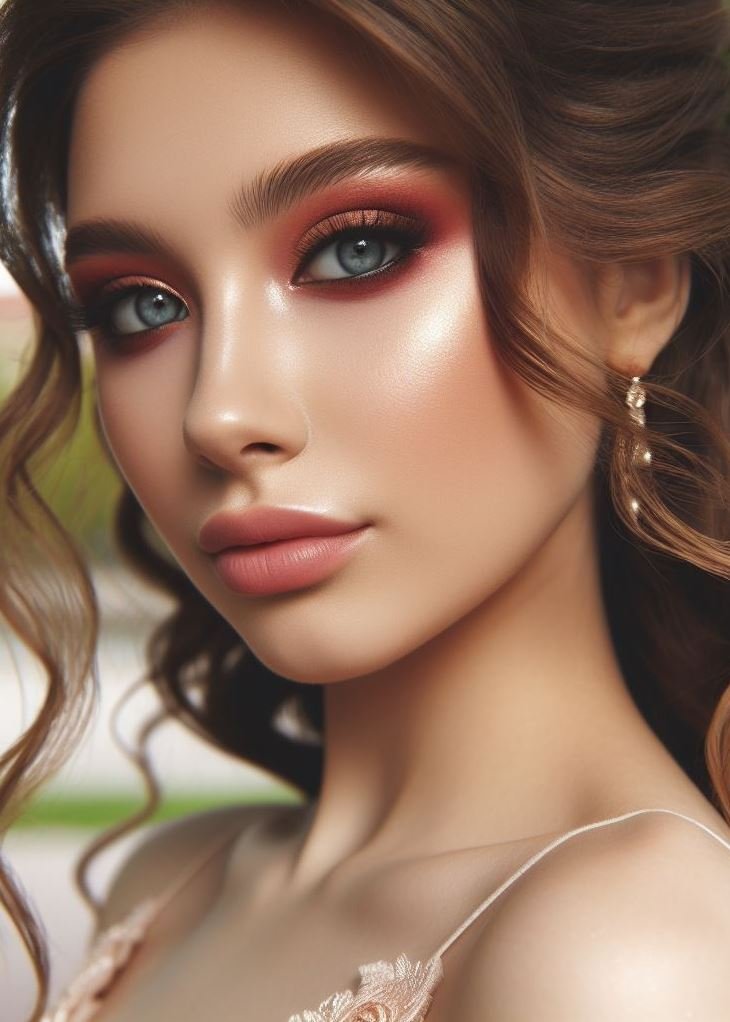 Look like a peach dream for prom! This dewy skin and peachy eyeshadow combo is perfect for a touch of sweetness and sophistication. ✨