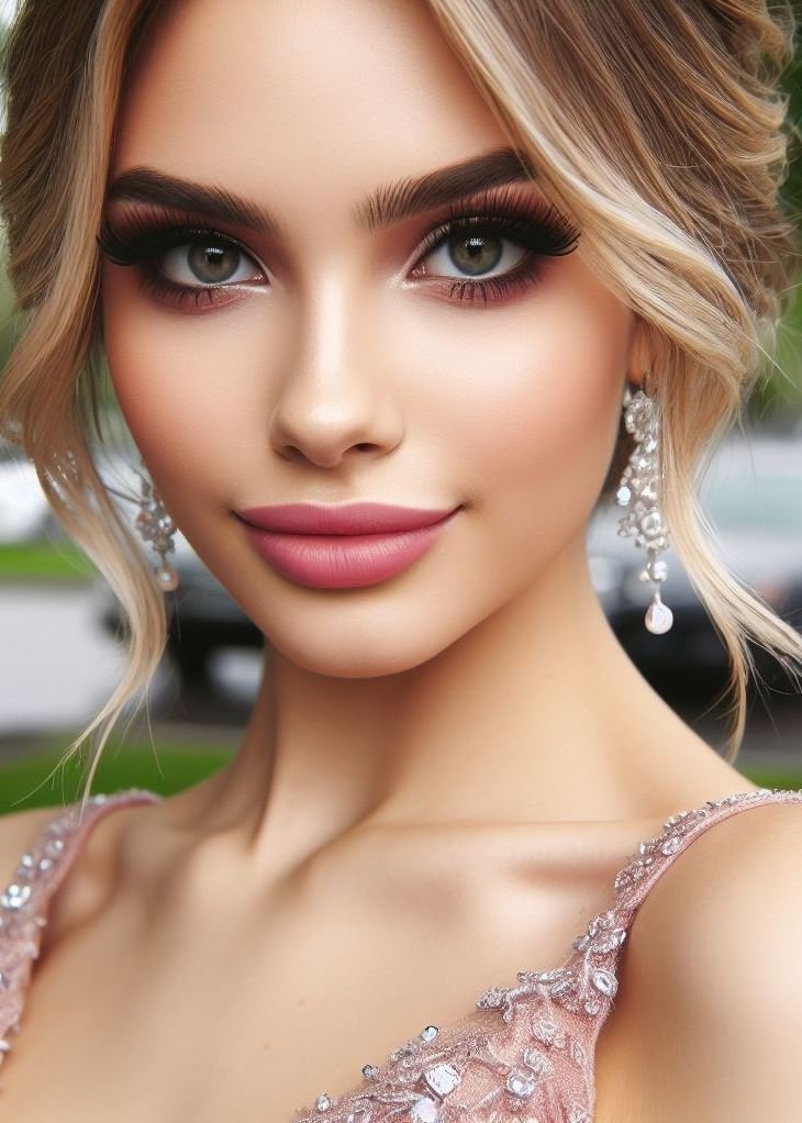 Look like your most radiant self for prom! This soft glam makeup features flawless skin, perfectly blended eyeshadow, and fluttery false lashes for a show-stopping effect.