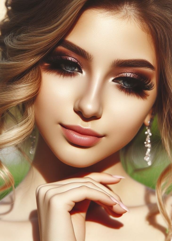 Prom makeup perfection achieved! This look combines soft, romantic eyeshadow tones with luxurious false lashes for a head-turning balance of elegance and drama.