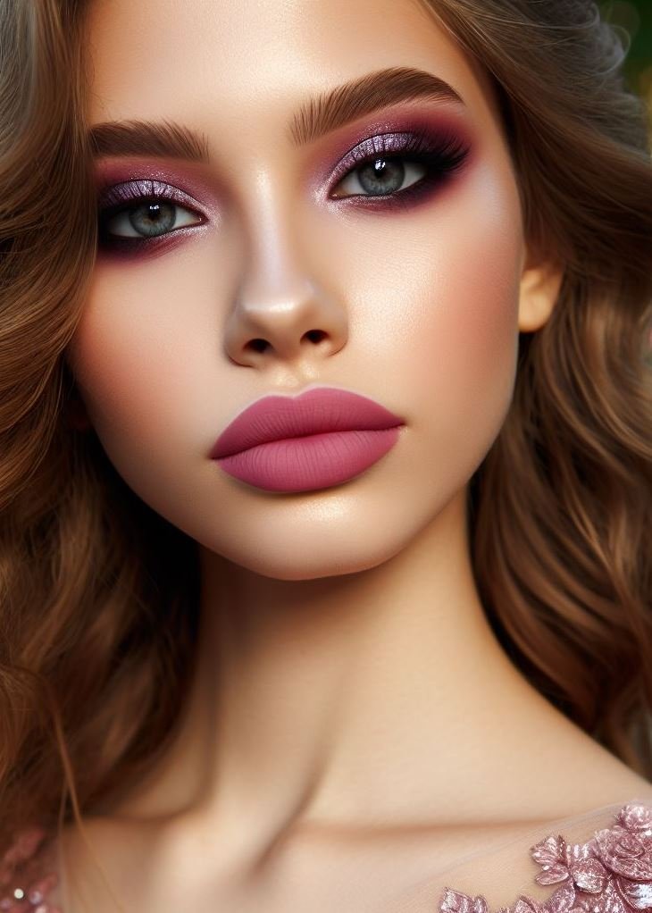 Effortless prom glam! This look features a soft, romantic mauve eyeshadow palette paired with a stunning matte lip for a timeless and universally flattering look.