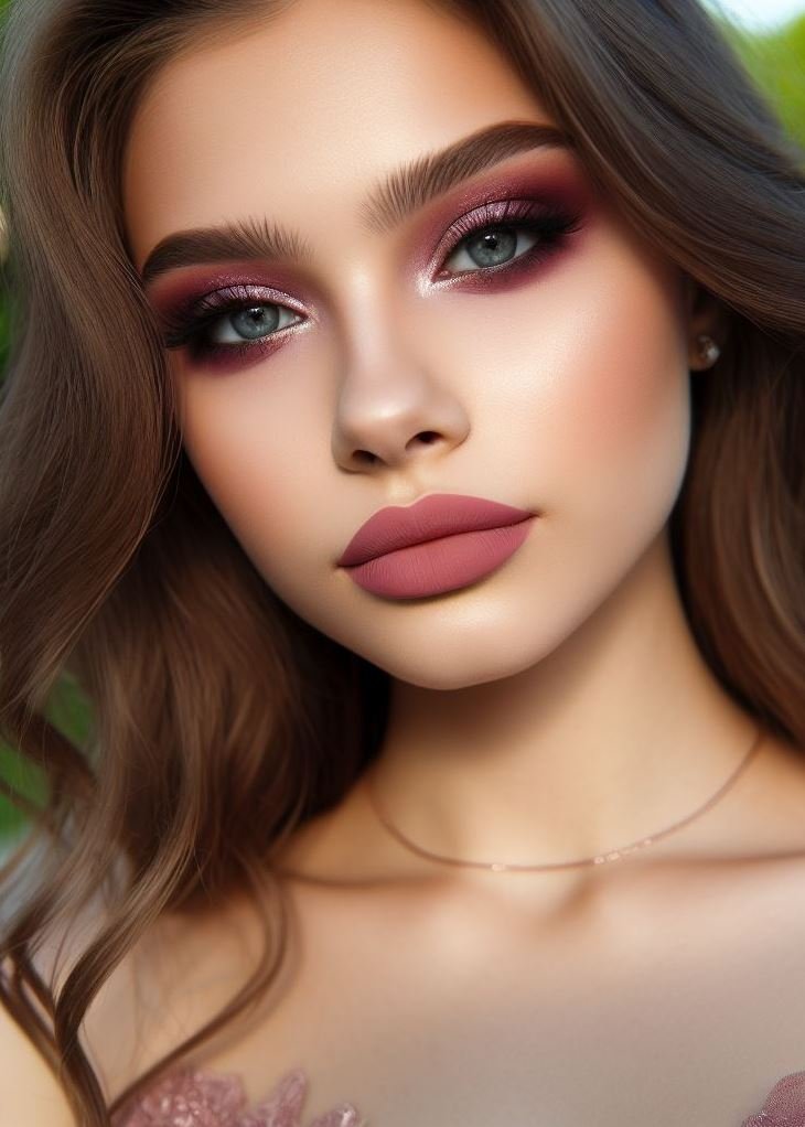 Ditch the shimmer for prom! This look combines a gorgeous mauve eyeshadow with a long-lasting matte lip for a touch of sophistication and elegance. Perfect for dancing the night away!