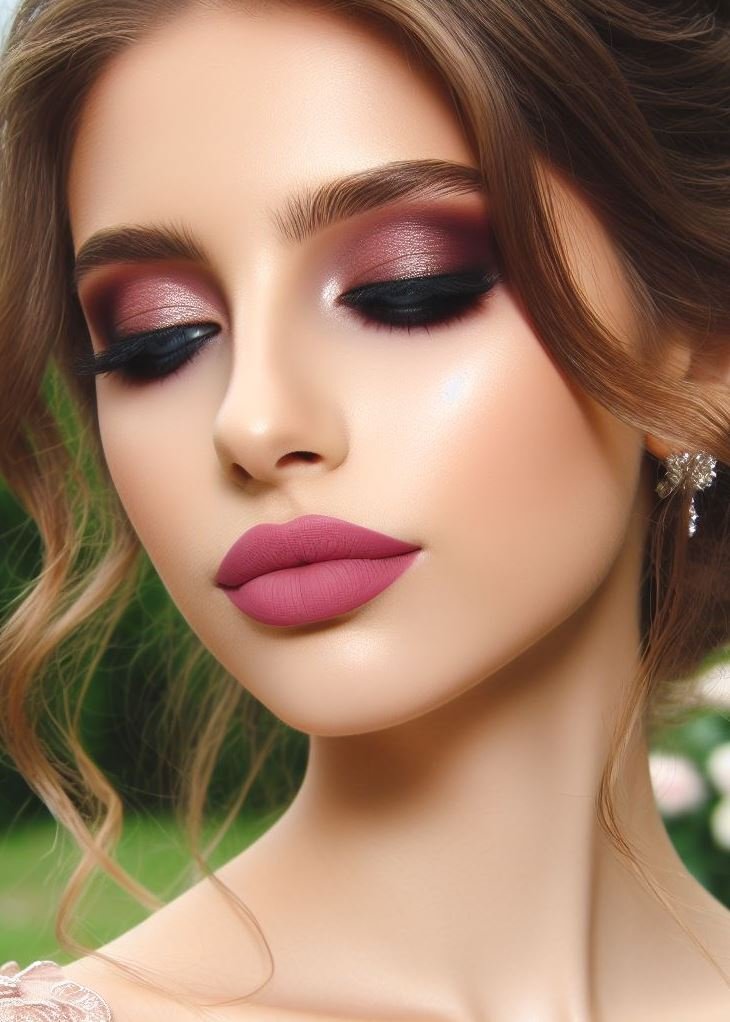 Modern romance for prom! This look features a delicate mauve eyeshadow palette with a perfectly matte lip for a soft and glamorous vibe.