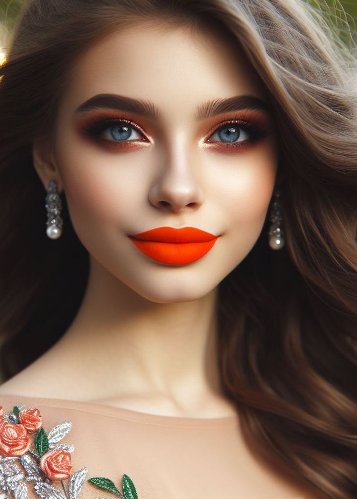 Make a splash at prom! This look features a stunning pop of vibrant orange lipstick with minimal eye makeup for a fresh and head-turning statement. ✨