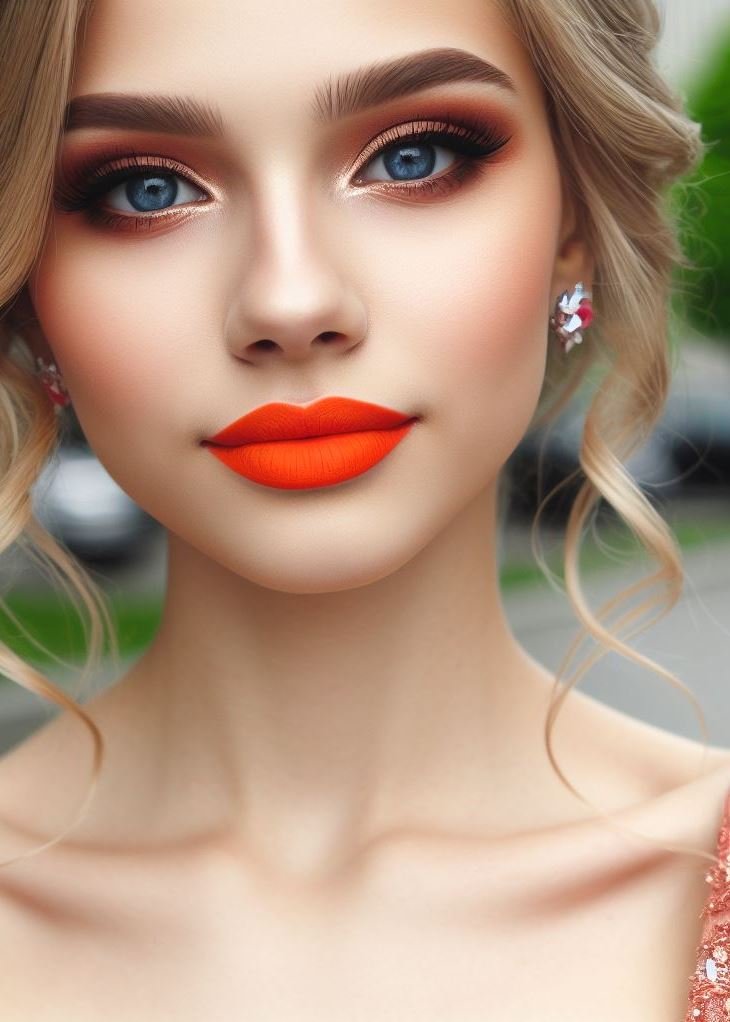 Bold lips, simple eyes! This prom makeup is perfect for those who want a show-stopping look. Pair your favorite vibrant orange lipstick with simple eye makeup for a guaranteed wow factor!