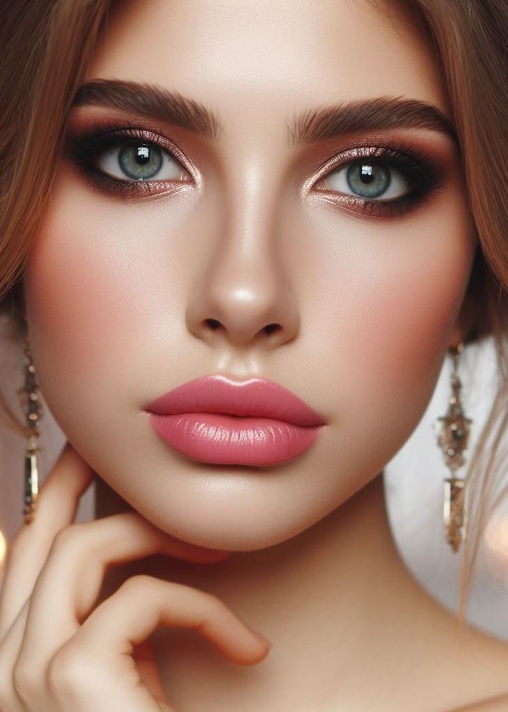 Blush like a rose! Soft pink smokey eyes and rosy lips create a monochromatic look that's both romantic and sophisticated. Perfect for those who love a cohesive and effortless makeup style.