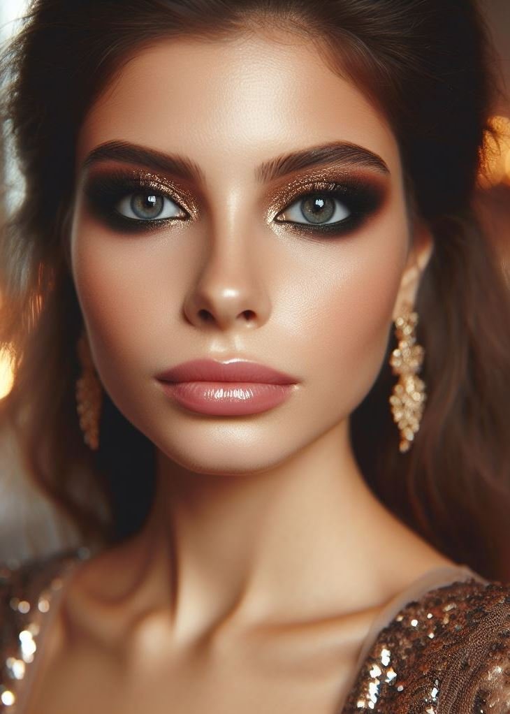 Brown eyes, rejoice! Brown smokey eyes with gold shimmer are specifically designed to complement your eye color, creating a gorgeous, dimensional effect.