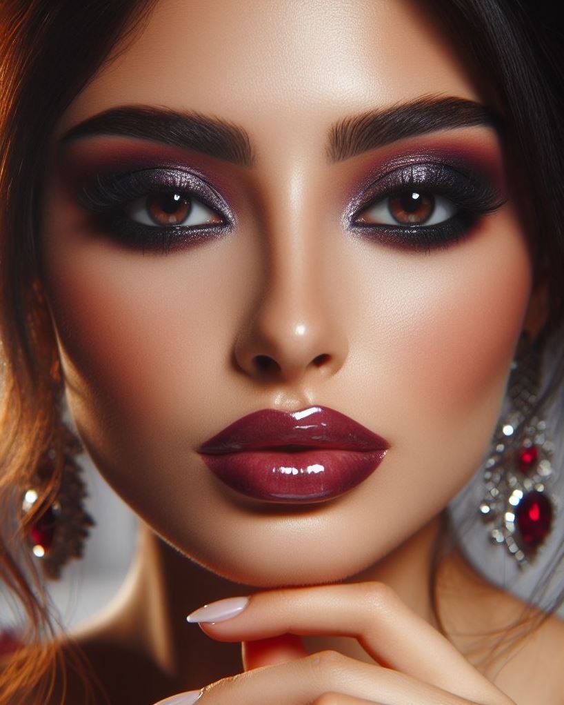 Go bold or go home! Burgundy smokey eyes with glossy lips offer a dramatic and daring makeup option. This unexpected color pairing is perfect for those who aren't afraid to stand out.