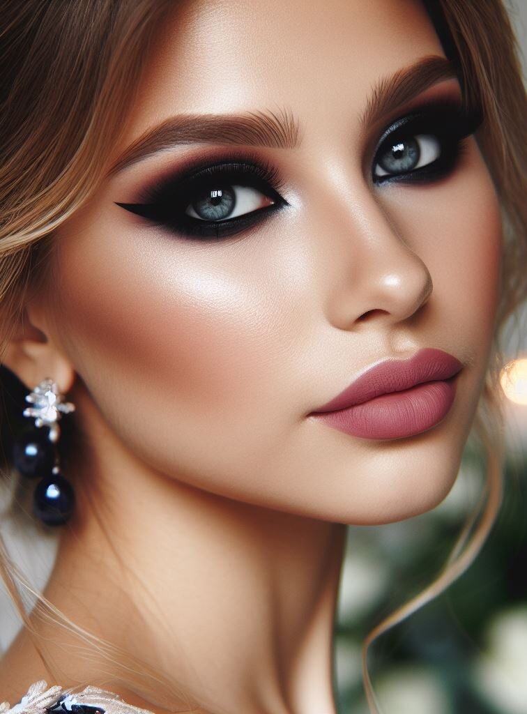 Romantic mystery meets modern elegance! Channel a touch of romantic allure with a soft smokey eye blended in rosy hues or warm browns. Pair it with nude lips in a glossy finish for a touch of effortless beauty that's perfect for the modern bride.