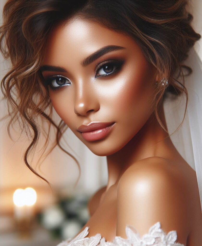 Natural radiance for your "I do!" ✨ This bridal makeup emphasizes your natural beauty with a flawless, dewy complexion and a touch of rosy blush. Soft, neutral eyeshadows and nude lips complete the look, creating an effortless and ethereal glow for your wedding day.