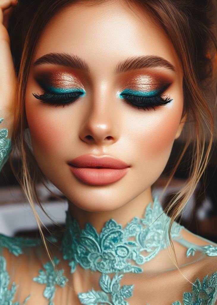 Feeling adventurous? Try an aquamarine halo eye with a smoky brown outer corner. It’s like a sunset over the ocean! 🌅