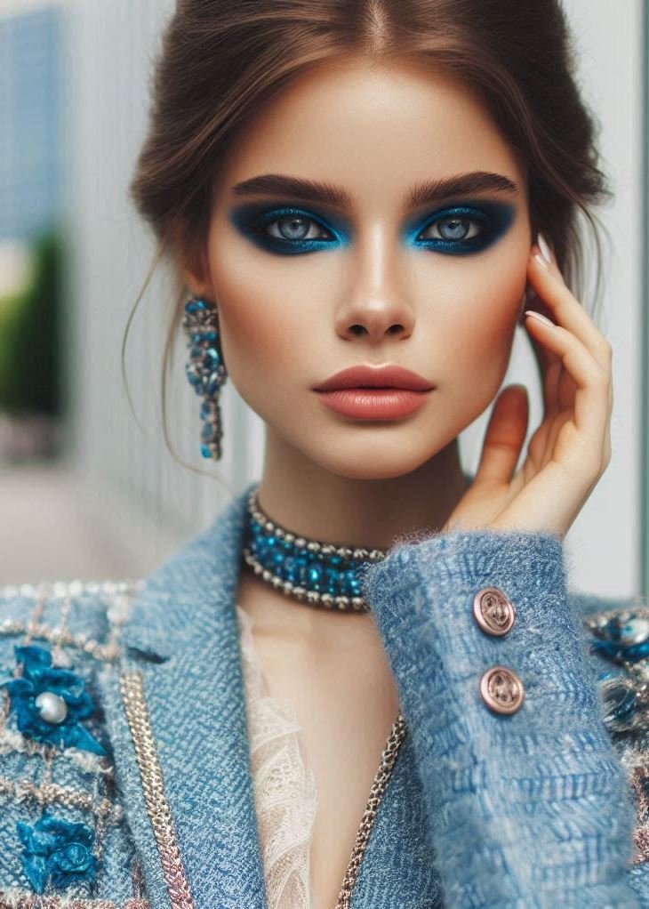 Subtle Sophistication: A Hint of Blue for Everyday Elegance: Blue makeup isn't just for bold statements! A touch of soft blue eyeshadow or eyeliner can add a touch of unexpected sophistication to your everyday look.