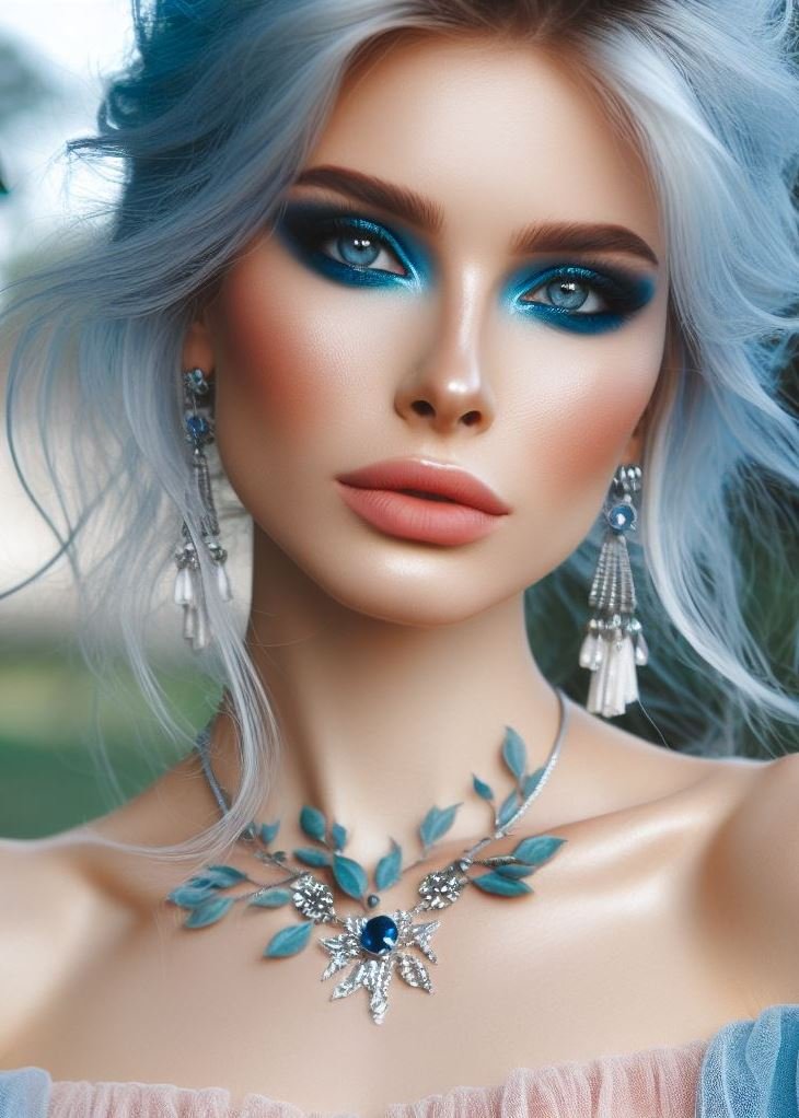 Unleashing Your Inner Artist: Blue Makeup as a Canvas: Think of your eyelids as a canvas! Use blue eyeshadow to create artistic masterpieces, from graphic lines to intricate designs, expressing your inner artist.