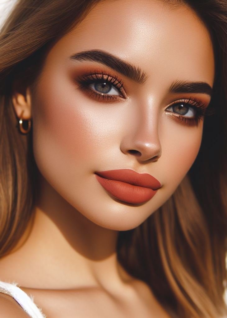 Beyond Makeup: Brown Lips as a Statement of Confidence: Bold brown lips are more than just a color choice; they're a statement of confidence. Embrace the unexpected and rock this bold look with pride, letting your inner strength shine through.