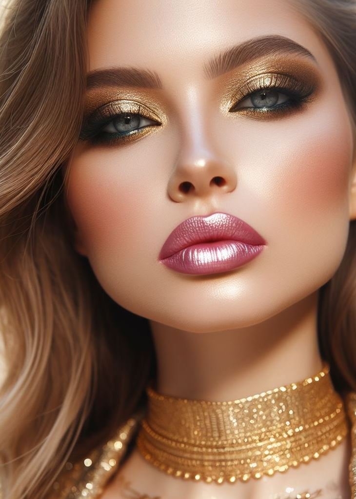 A Touch of Midas: Luxe Gold Eyeshadow for Regal Elegance: Embrace opulence with a golden eyeshadow look. This luxurious shade adds a touch of royalty and sophistication to your makeup, perfect for a night out or a special occasion.