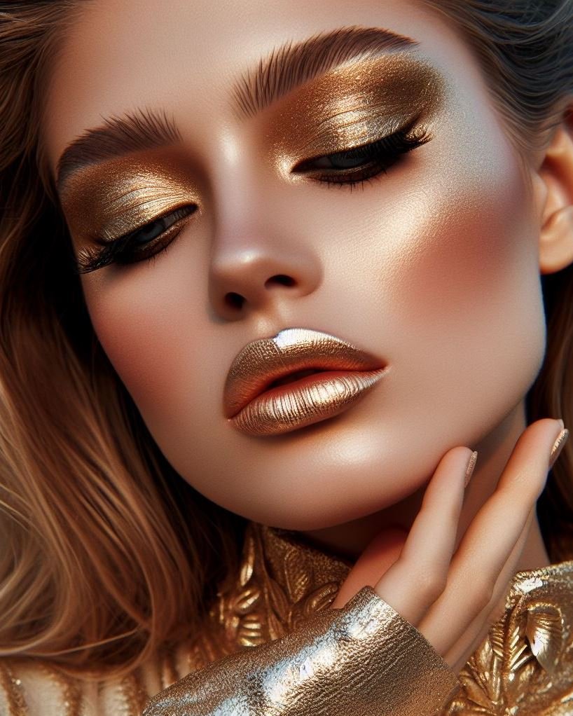 Golden Eyeshadow for a Natural Glow: Channel the warmth of the sun with a golden eyeshadow look. This natural and radiant look is perfect for everyday wear or a touch of summery glam.