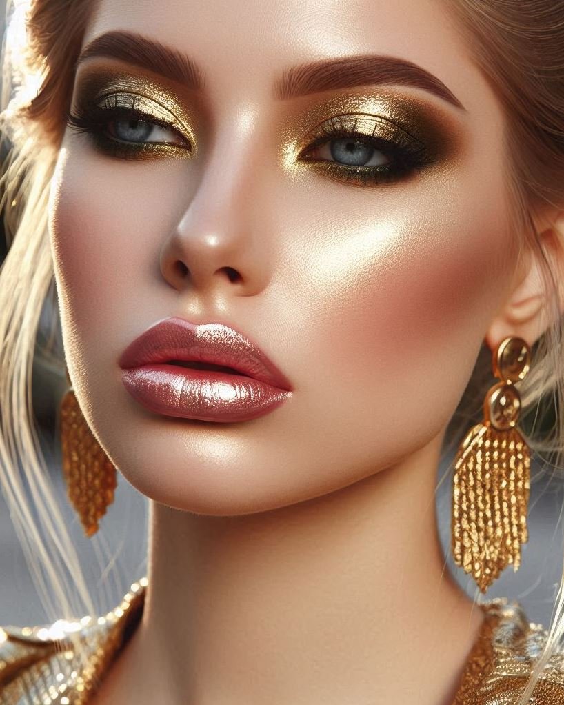 Golden Eyeshadow for a Regal Look: Channel your inner royalty with a metallic gold eyeshadow look. This luxurious and glamorous look is perfect for a special occasion or a night out on the town.