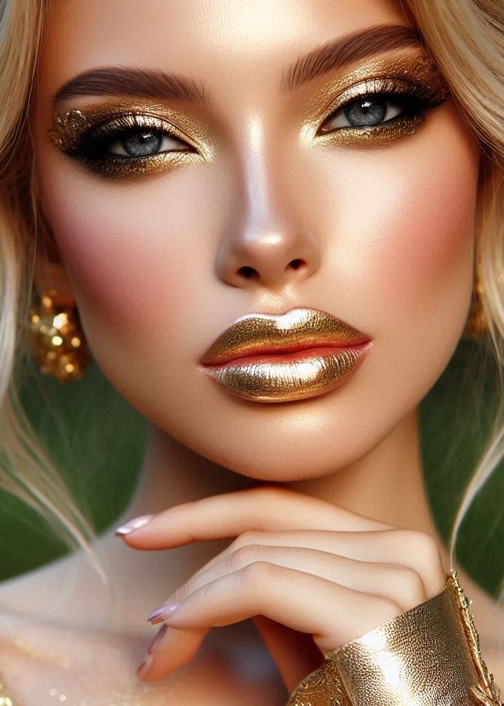 Golden Tears: A Touch of Artistic Drama: Embrace artistic expression with a unique twist. Create a classic golden smoky eye and use a touch of gold glitter or highlighter to create "golden tears" cascading down your cheek for a touch of dramatic yet glamorous artistry.