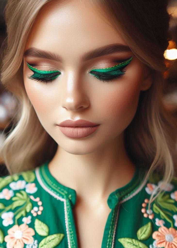 Neon Nights: Light up the night with a neon green eyeliner. This vibrant shade makes a statement and is perfect for a bold and playful look.