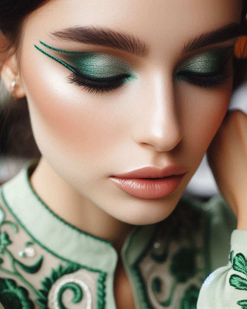 Green with a Hint of Blue: Channel the beauty of the ocean with a teal green eyeliner that leans towards blue. This shade complements all eye colors and creates a refreshing and unique look.