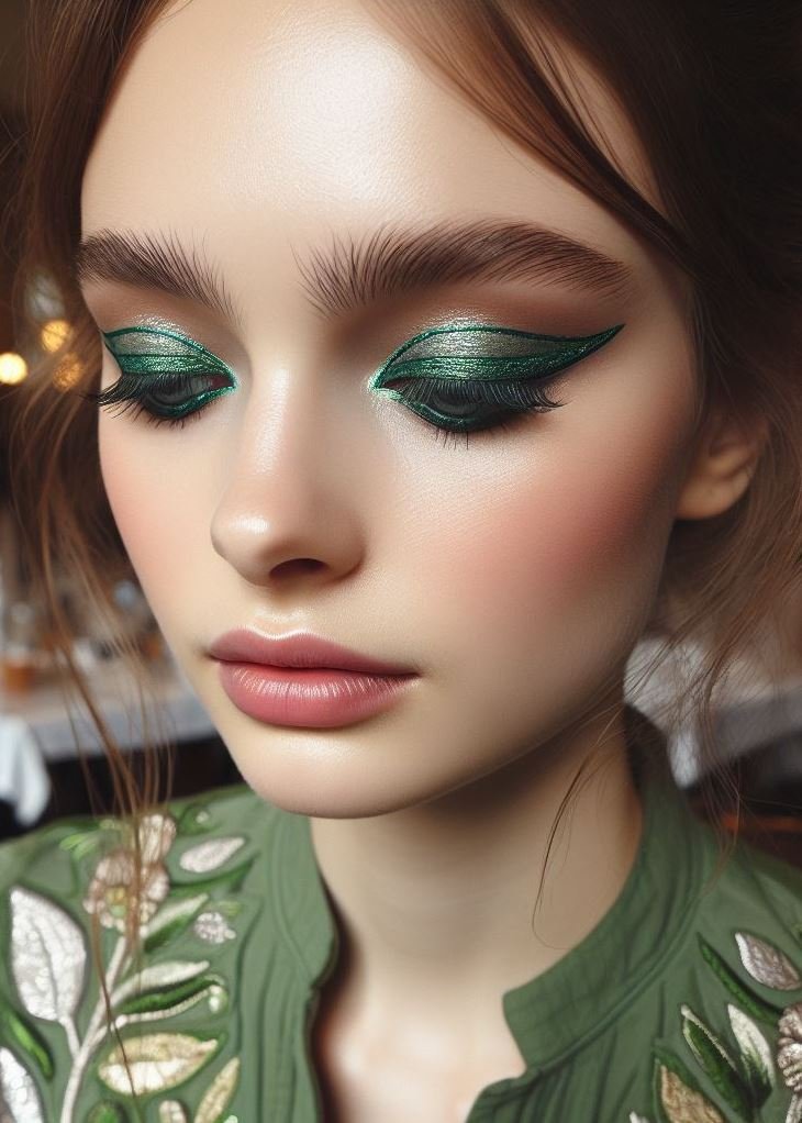 Forest Fantasy: Channel the magic of the woods with a deep forest green eyeliner. This mystical shade creates a captivating look and adds depth to your eyes.