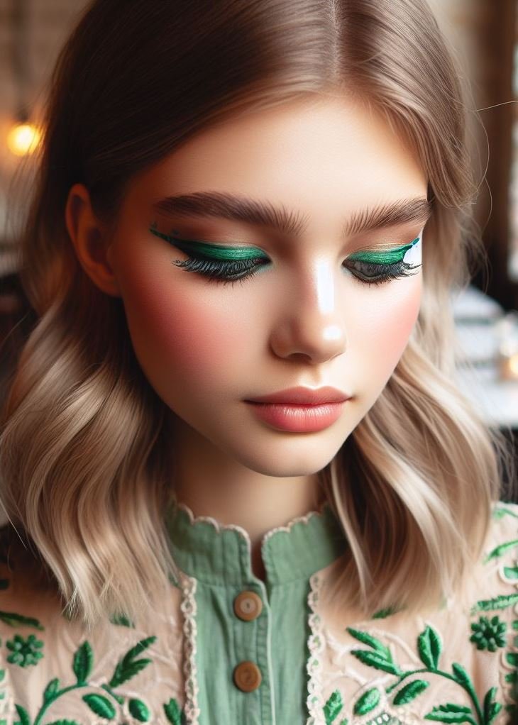 Mermaid Magic: Dive into an enchanting look with a teal green eyeliner. This cool-toned shade enhances blue and green eyes and creates an otherworldly effect.