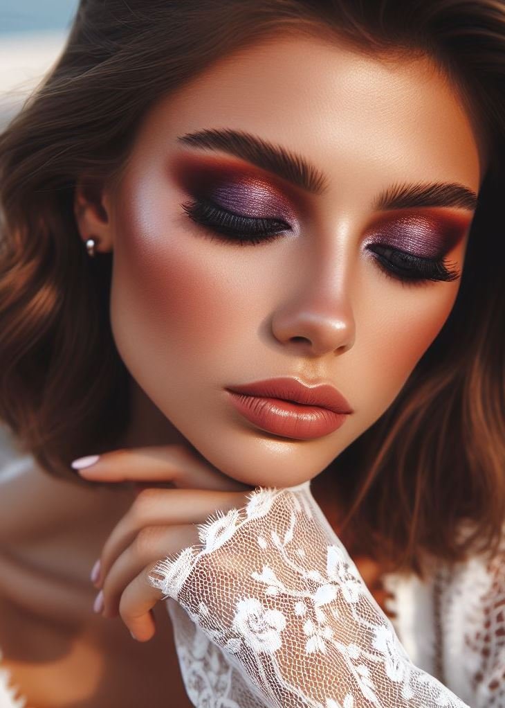 Metallic Muse: Take your purple and brown game up a notch with metallic eyeshadows! Choose a shimmery purple for the lid and a matte brown in the crease for a mesmerizing and dimensional look.