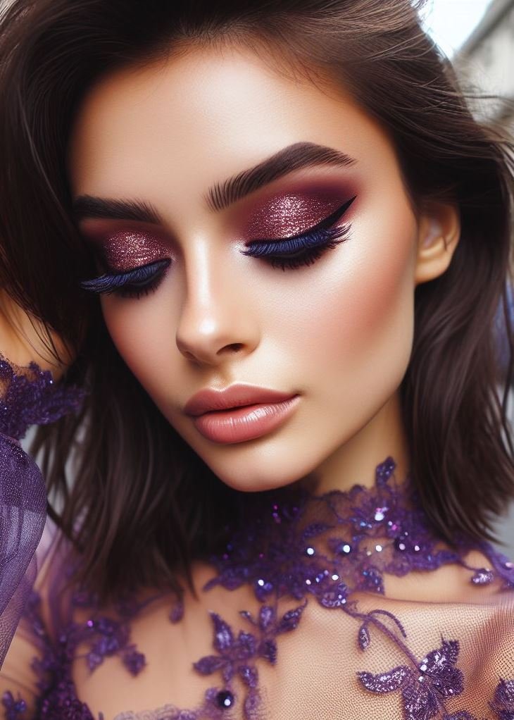 Double Winged Wonder: Create a unique and dramatic effect with a double winged eyeliner. Use a brown shade for your lower wing and a bold purple for the upper wing, creating a mesmerizing and eye-catching look