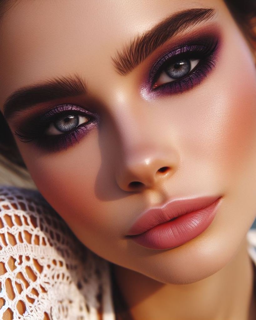 Smokey with a Twist: Give your classic smokey eye a modern update! Use a deep purple eyeshadow for the outer corner and crease, blending it seamlessly into a brown shade towards the inner corner. This creates a captivating smoky gradient.