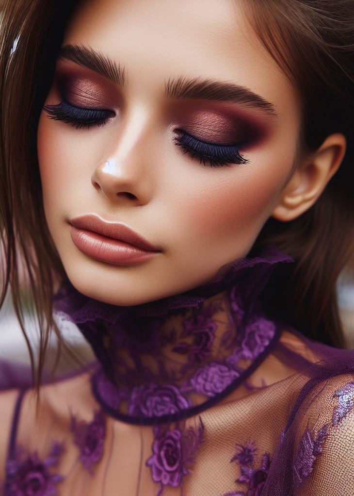 Purple Haze: Embrace the iconic look with a blend of shimmery lavender and deep plum purple eyeshadows. This dreamy combination adds depth and flatters all eye colors, perfect for a touch of 70s nostalgia.