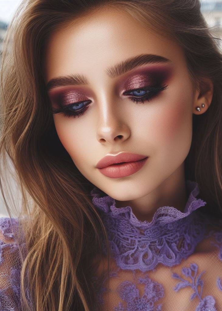 Subtle Smoke: Opt for a softer take on the smokey eye with a light brown eyeshadow in the crease and a blend of sheer purple eyeshadow on the lid. This is perfect for an everyday look that adds a touch of definition and depth.