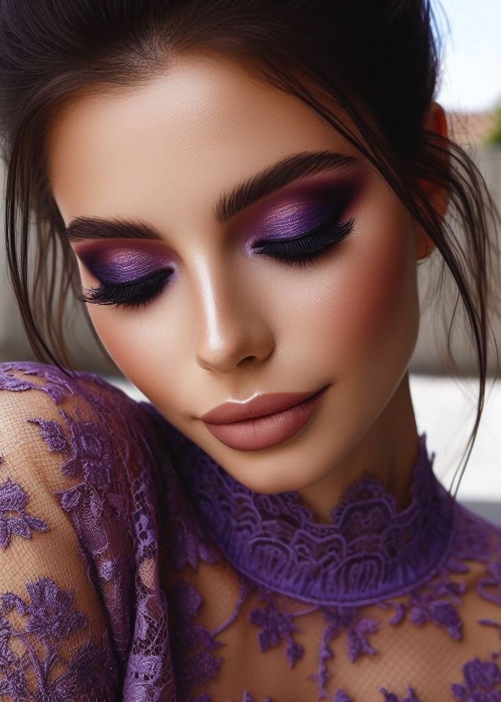 Vintage Vibes: Reimagine a classic look with a blend of matte brown eyeshadow and a soft lavender purple shade. This vintage-inspired combination adds a touch of charm and femininity.