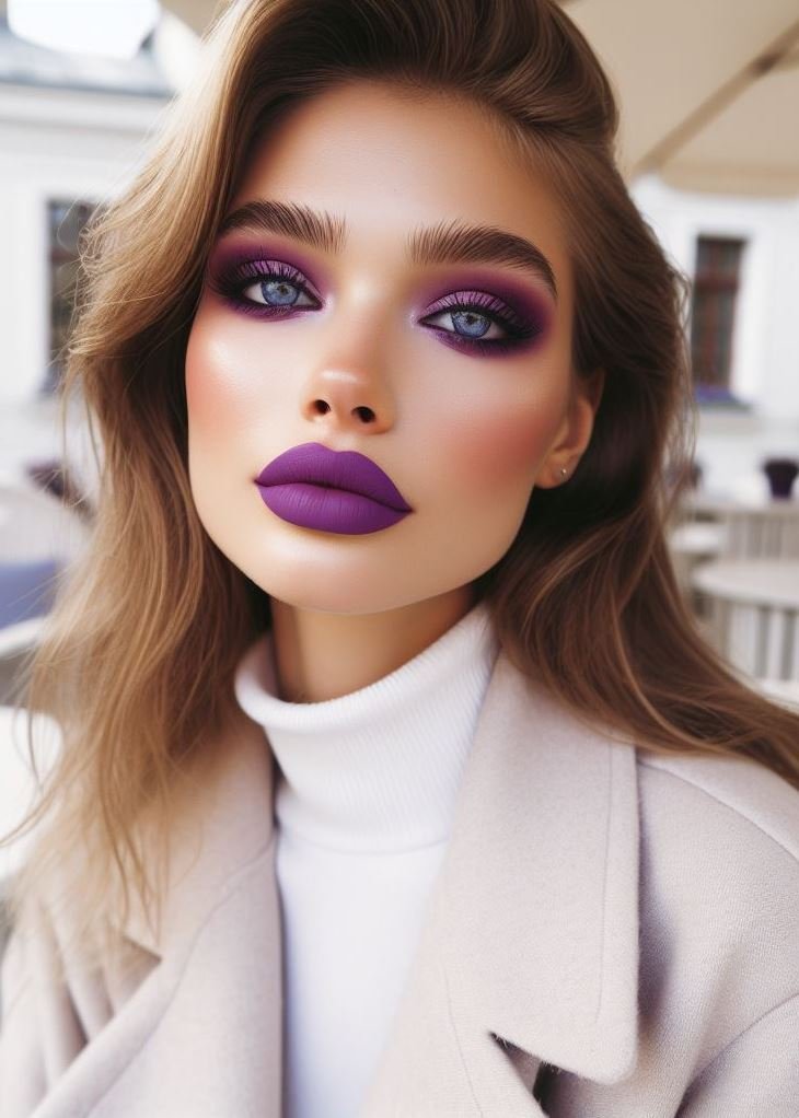 Depths of Purple: Don't limit yourself! Use a purple lipstick shade to create a captivating monochromatic makeup look. Integrate different textures and finishes in the same color family for added dimension.