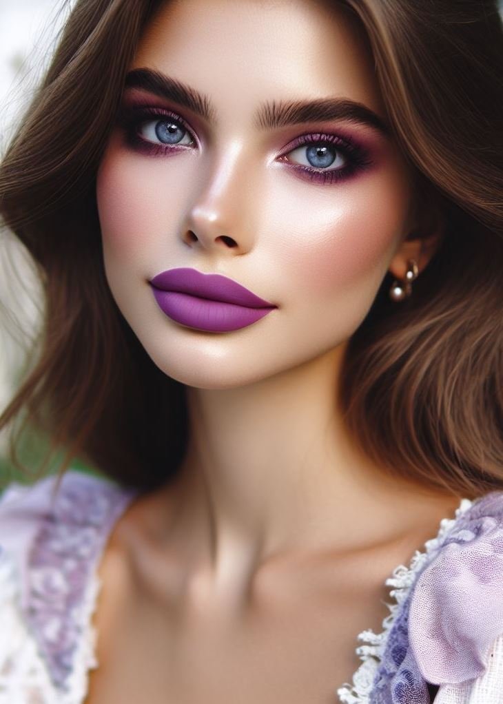 From Soft Satin to Metallic Majesty: The Versatility of Purple Lips: Embrace the versatility of purple lips! Opt for a soft satin finish for a touch of daytime elegance, or go for a metallic, high-shine finish for a night out.