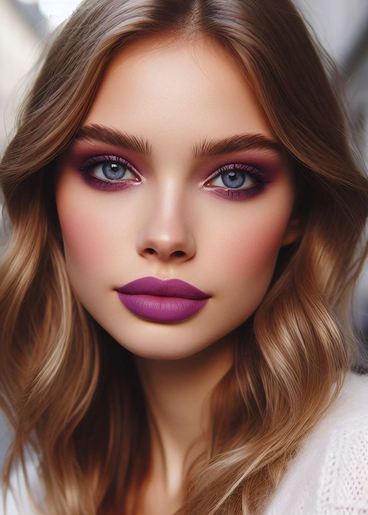 The Allure of Amethyst: Purple Lips Inspired by Gemstones: Draw inspiration from the captivating beauty of amethysts. Explore deep purple shades with subtle shimmers or glossy finishes to add a touch of luxury.