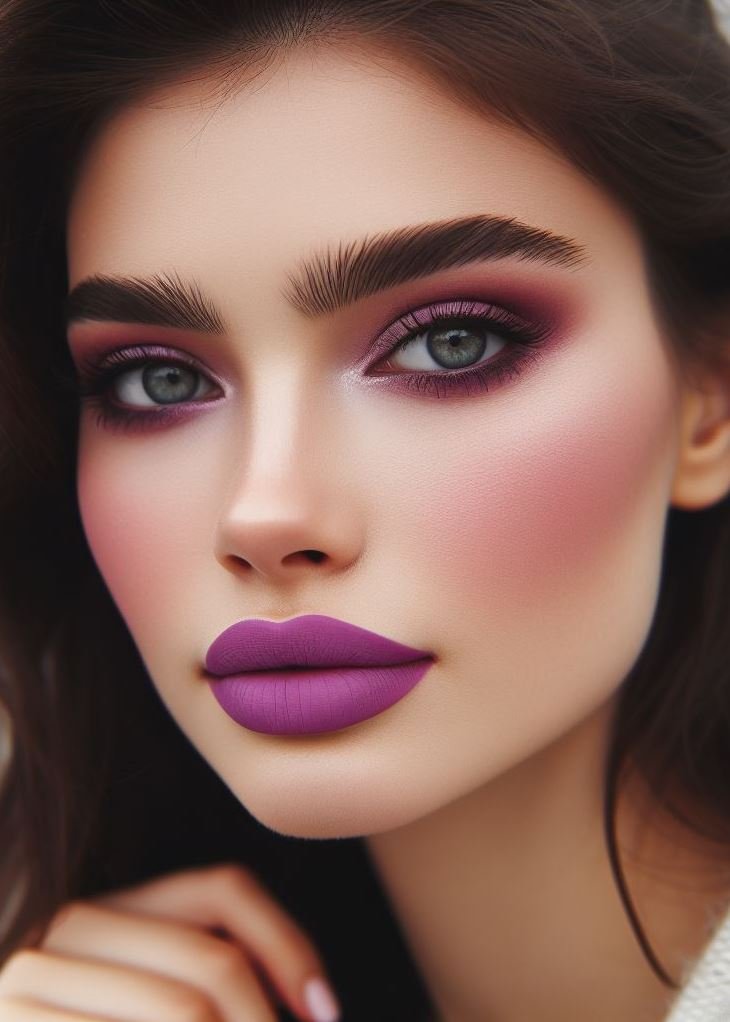 Embrace the Unexpected: Purple Lips for a Modern Twist: Don't be afraid to break away from traditional makeup norms! Purple lipstick offers a modern and unexpected twist, allowing you to challenge expectations with a touch of sophistication.