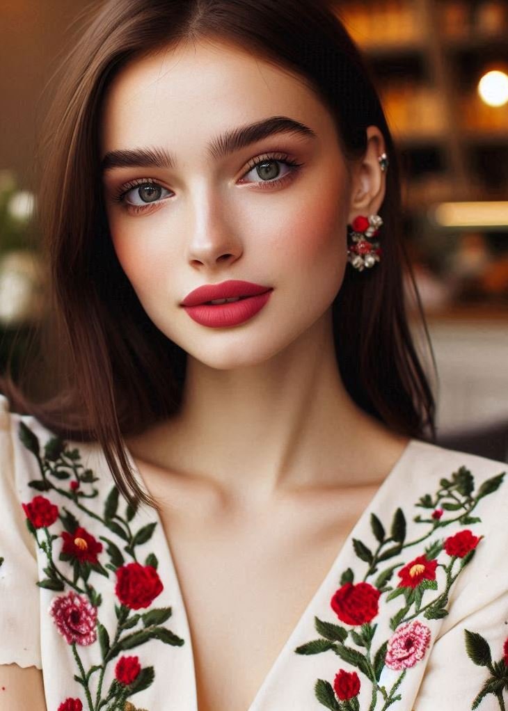 Sun-Kissed Glow: Capture the warmth of summer with a coral-rose lip color. This vibrant shade complements a sun-kissed complexion and adds a touch of effortless radiance.