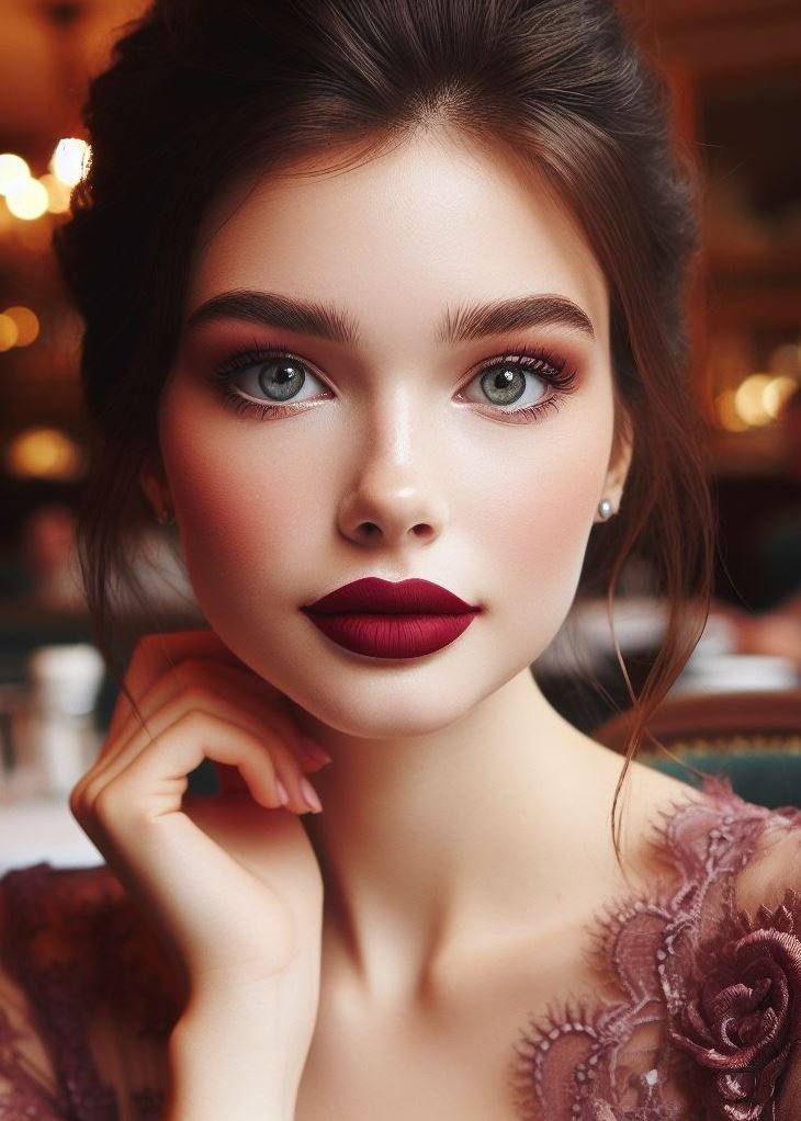 The Power of Contrast: Wine Lips with Unexpected Liners: Challenge traditional makeup rules! Use a contrasting lip liner with your wine lip color. Try a warm brown liner for a touch of softness, or a black liner for a more dramatic and defined look.