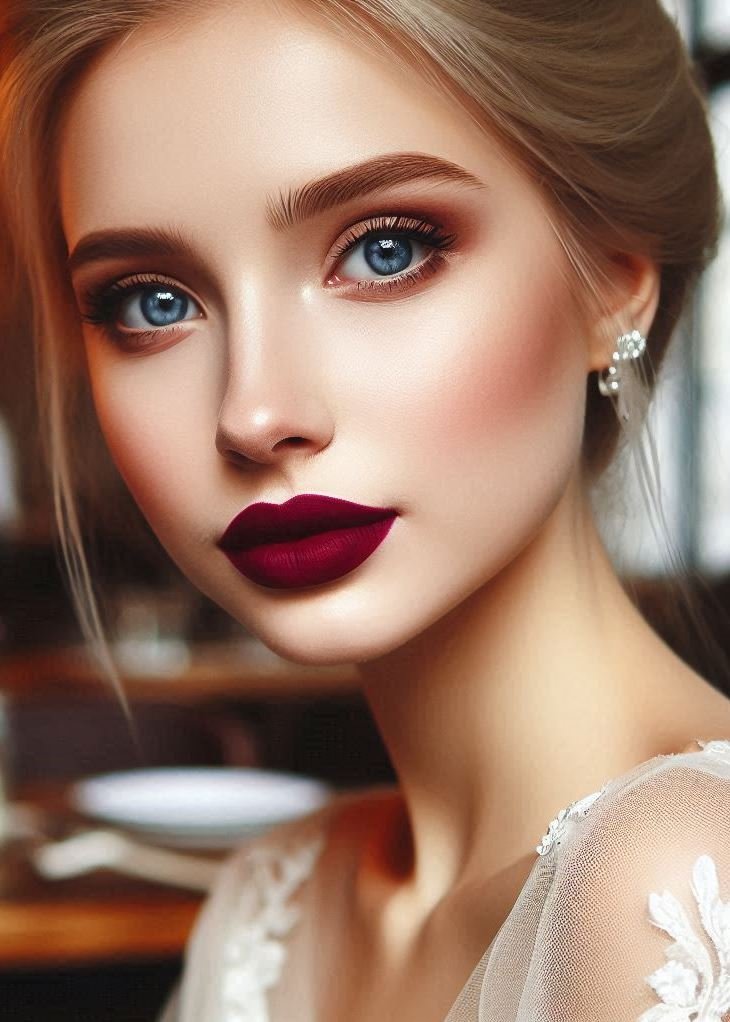 Wine & Gold: A Luxurious Combination for Evening Glam: Wine lips and gold eyeshadow create a captivating and luxurious combination perfect for an evening out. Play with different shades of gold to complement the depth of your chosen wine lip color.