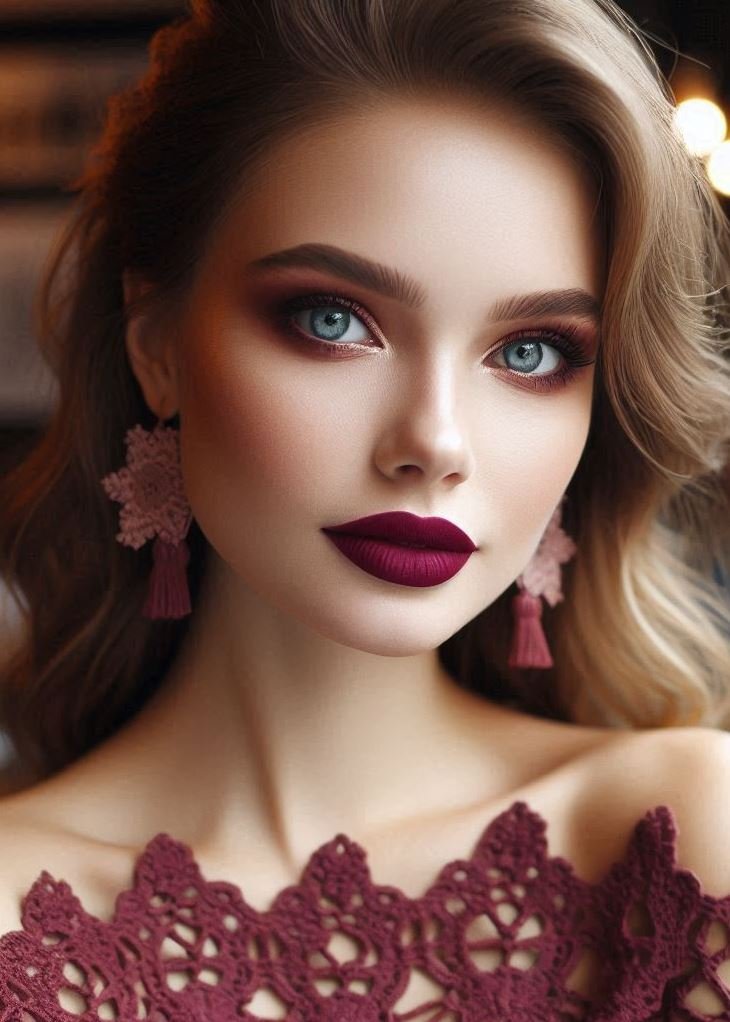 The Power of Precision: Mastering the Wine Lip Line: For a polished and flawless look, mastering the wine lip line is key. Use a lip liner in a shade that matches your chosen wine lipstick to define and perfect the shape of your lips.