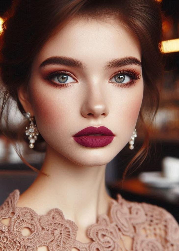 Wine & Lashes: Amp Up the Drama with Bold Lashes: Elevate your wine lip look with a touch of drama. Apply a set of bold, voluminous lashes to accentuate your eyes and create a look that's both sophisticated and mesmerizing.