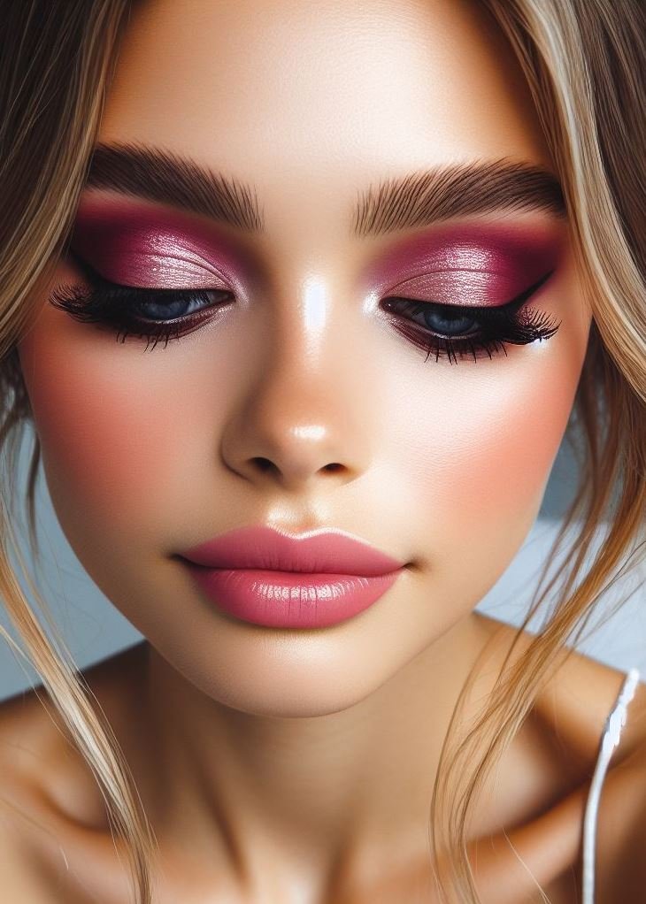 Double Liner Delight: Create a unique look with a brown liner defining your crease and a vibrant fuchsia liner on the top lash line. This playful combination adds a touch of personality to your eye makeup.