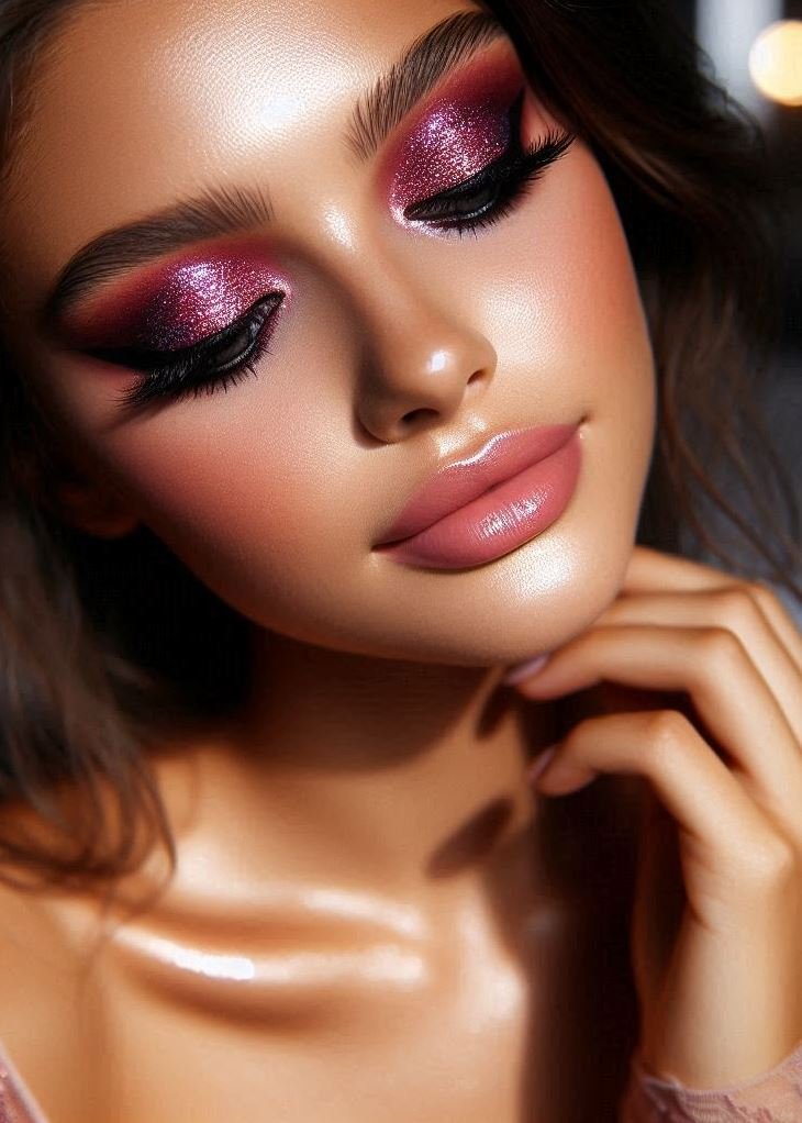 Smokey Fuchsia: Take your classic smoky eye to a new level with a deep brown base blended with a vibrant fuchsia eyeshadow. This bold and dramatic look is perfect for a night out on the town.