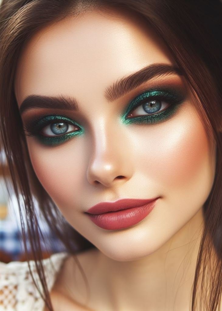 Graphic Chic: Green & Brown for a Bold Statement: Break the mold! Experiment with graphic eyeliner designs in green or brown, or create bold color blocks for a statement look that turns heads.