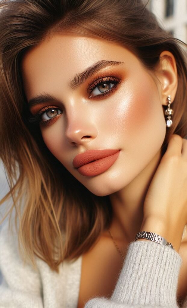 Rosy Romance: Infuse your look with a touch of sweetness and femininity. Opt for a rosy nude lip that has a hint of pink undertones. Complement the lip color with a touch of rosy blush on the apples of your cheeks.