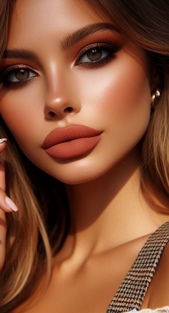 Modern Minimalist: Achieve effortless beauty with a flawless base that utilizes a light foundation and concealer. Highlight your natural features with bold, defined brows. Keep the lips the star of the show with a matte nude lip in a shade that complements your skin tone.