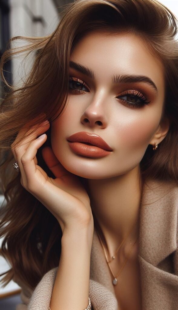 Kiss-Proof Perfection: Opt for a long-lasting, matte nude lip color for a look that stays put throughout your busy day. Choose a shade that complements your natural lip color and pair it with minimal eye makeup for a practical and effortless everyday look.