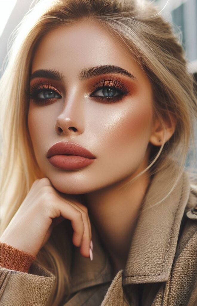 Winter Wonderland: Keep things cool and fresh with a rosy blush and a matte, slightly pink nude lip. Define your brows with a brow pencil and add a touch of light-catching highlighter on your cheekbones for a touch of wintery glow.